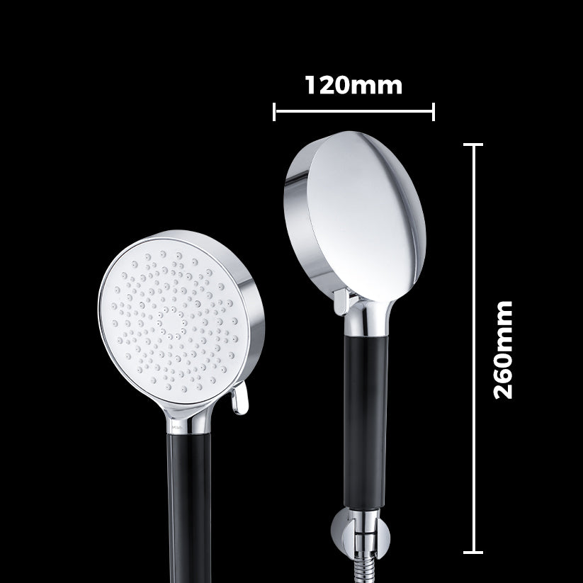 MILA Midnight Hand Shower - MBHC0205CM, Matt Black and Chrome Hand Shower, Multi Function, 5 Function Filter Shower: Rain/Boost Water/Shock Water/Mix